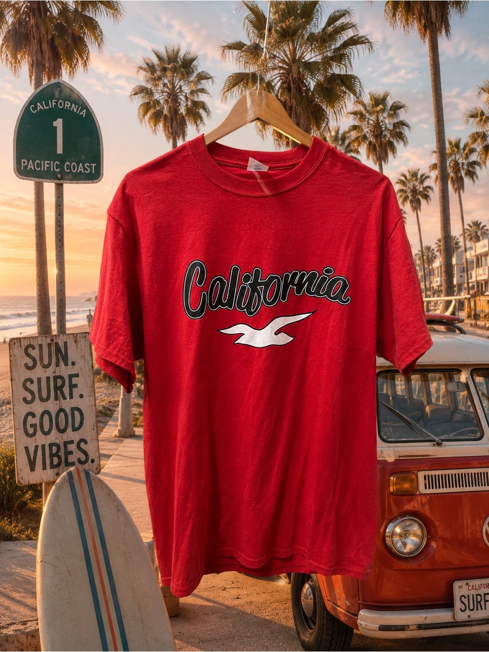 California Graphic Tee - Red